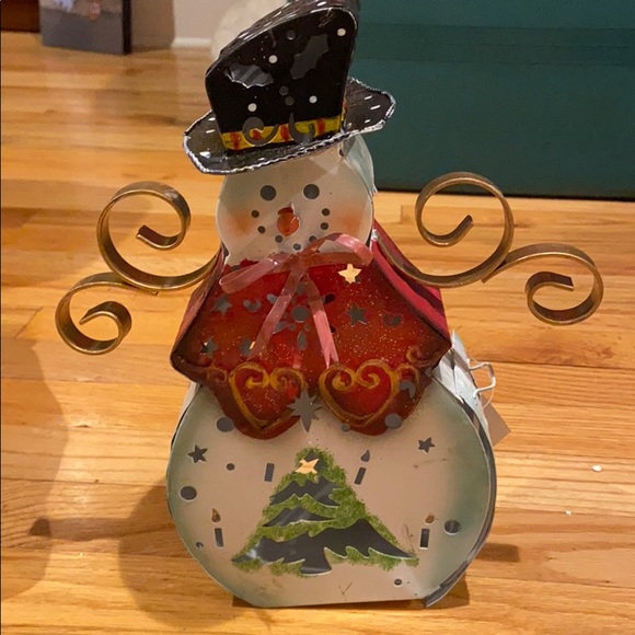 Other - Snowman votive candle holder Metal NWT